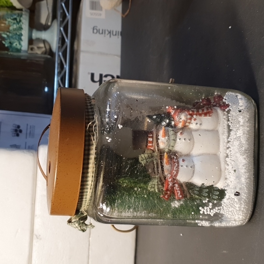 Vintage Snowman Christmas lamp decor